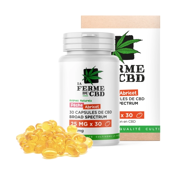 30 CBD Capsules 25mg Peach-Apricot - CBD Capsules - The CBD Farm